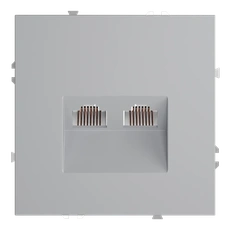 Изображение Розетка компьютерная встраиваемая VOLTUM S70 двойная RJ45+RJ45 кат.6 (серый)