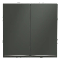 Изображение Выключатель встраиваемый VOLTUM S70 двухклавишный с подсветкой 10А (титан)